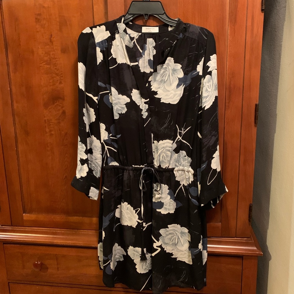 Aritzia Babaton Floral Tie-Waist Dress